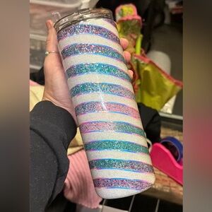 Glitter Striped Tumbler